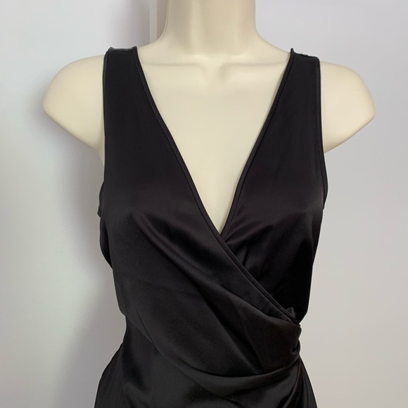 DVF Diane von Furstenberg Sura black satin gown long maxi dress formal new 0 - Picture 2 of 7